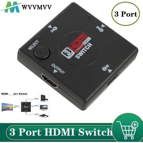 HDMI Switch 3 In 1 Out HDMI Switcher 3 Port Hub Box Auto Switch 3x1 1080p HD 3 in 1 out HDMI Splitter HUB for HDTV XBOX360 PS3