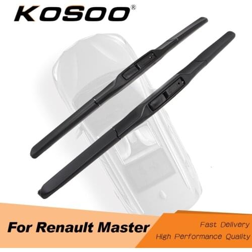 KOSOO For Renault Master ,2010 2011 2012 2013 2014 2015 2016 Fit J Hook Arm Car Natural Rubber Wiper Blades Clean The Windshield