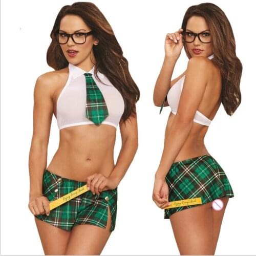 Hot Womens School Girl Outfit Fancy Dress Costume Uniform Plaid Skirt Lingerie Nightwear Uniform Adult High School Girl Costume