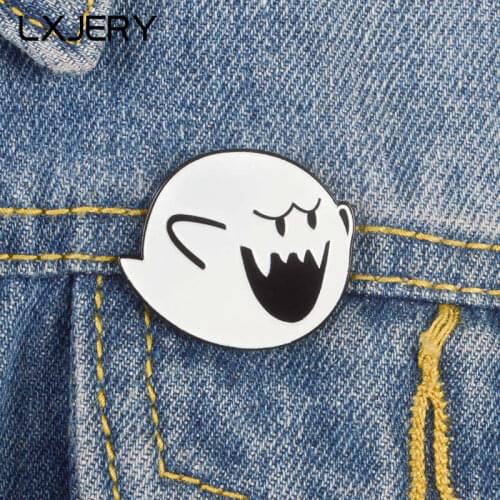 LXJERY Cartoon Little Ghost Enamel Pin Badge On Backpack Cute Brooch Pins For Clothes Broche For Women Girl Schoolbag