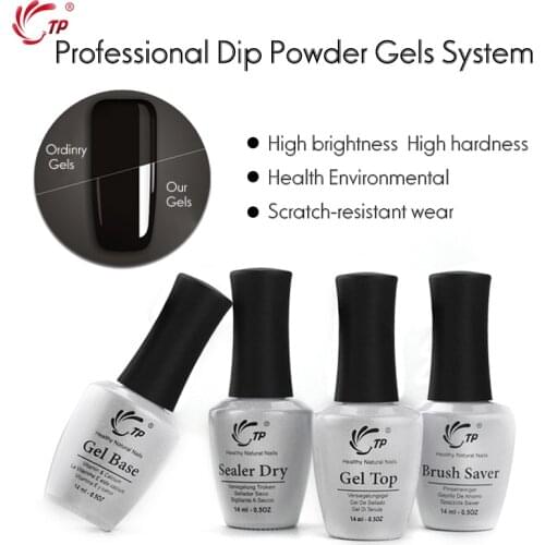 14ml Nail Dipping Powder Activator Sealer Dry Top Coat Base Gel Brush Saver Kit Set for Dip Powder without Primer Lamp Cure