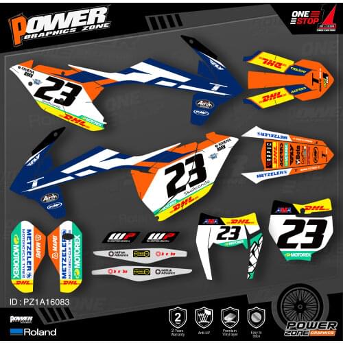 PowerZone Custom Team Graphics Backgrounds Decals Stickers Kit For KTM SX SXF MX 16-18 EXC XCW Enduro 17-19 125 to 500cc 83
