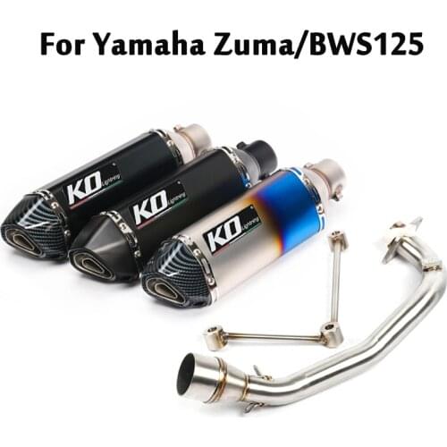 For Yamaha Zuma 125 / BWS 125 Motorcycle Full Exhaust System Front Link Pipe Connecting Tube Slip On 51mm Muffler Silencer Tips