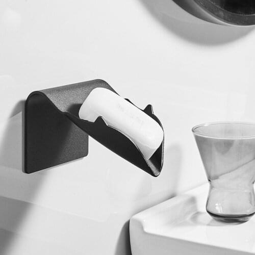 1PC Soap Holder Wall Mounted Hanging Bathroom Shower Soap Dish Shower Aluminum Soap Storage Drain Soap Tray Rack