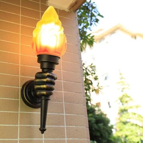 Torch Hand Wall Lamp Outdoor Light Garden Yard Porch Living Room Bedroom Stair Aisle Corridor Restaurant Cafe Light Bra