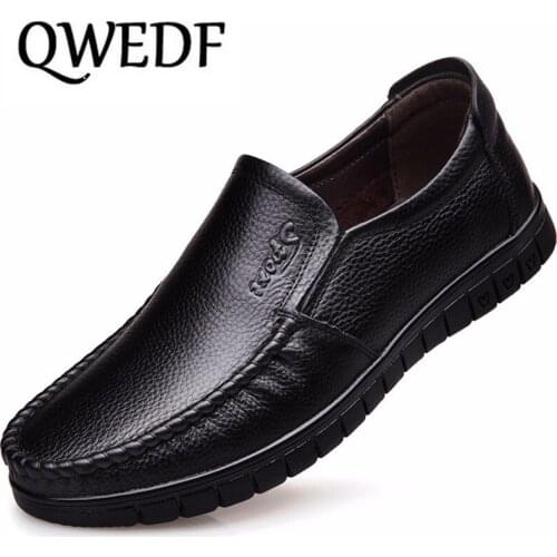 New Plus Size Solid Men Casual Leather Shoes Slip On Lazy Single Shoes Man Loafers Business Office Work Shoes For Male HX-30