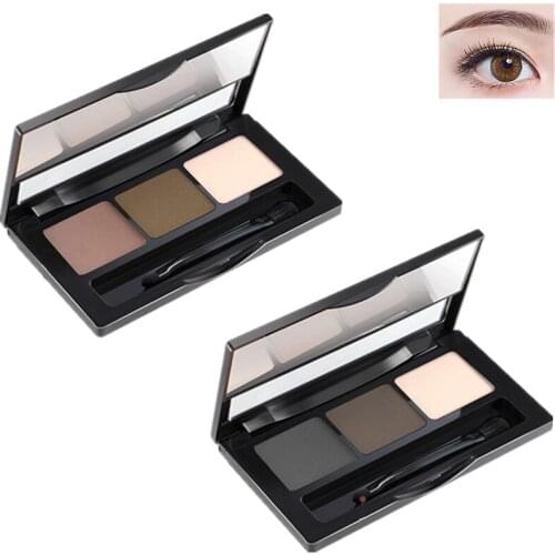 New Brand 3 Colors Professional Eyes Powder/Shadow Eyebrow Shadow Palette Enhancer with Ended Brush Kit,Brown Highlight Powder