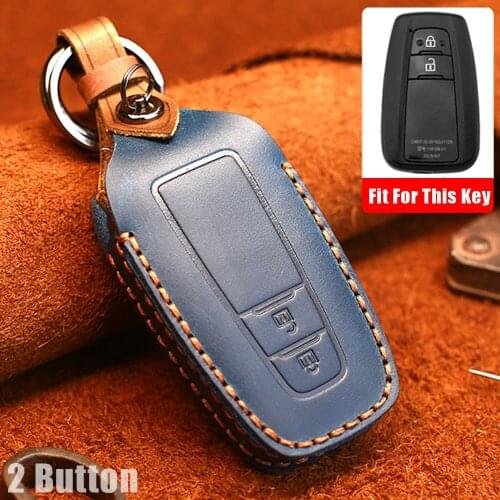 New High Quality Leather Car Key Cover Case For Toyota CHR C-HR Prado Camry Avalon Prius Corolla RAV4 Avalon 2 3 Buttons