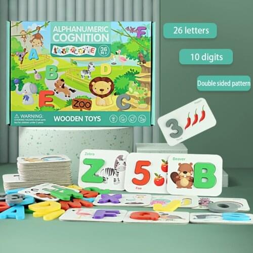 Montessori Educational Wooden Toys Childrens Wooden Preschool Number and letter cognition Montessori Toy Counting Geometry