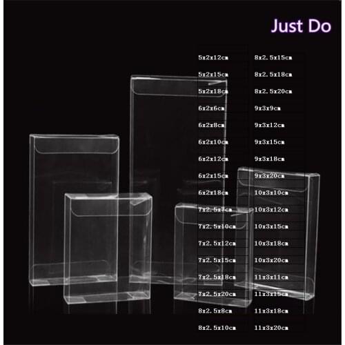 8X2.5X10cm Clear PVC Favor Boxes Paper Chocolate Boxes Party Gifts Packaging Box flat clear plastic box for model packaging