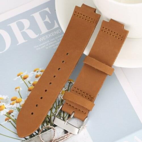 Replacement Watches Band Brown Watch Band Leather 23MM for Wooden Watch Convenient Pin Buckle Wristwatch Strap