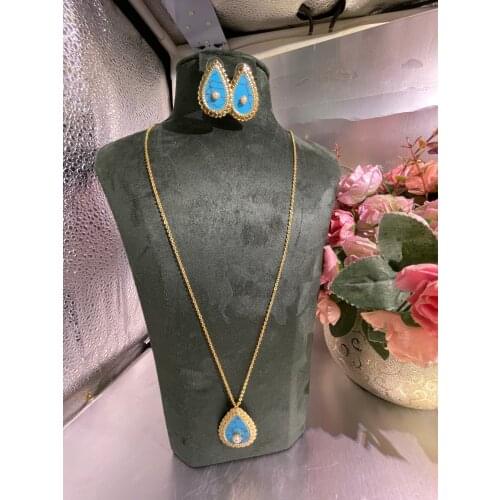 Janekelly Luxury 2PCS Dubai Bangle Ring Set Fashion Jewelry Sets For Women Wedding Engagement brincos para as mulheres 2020