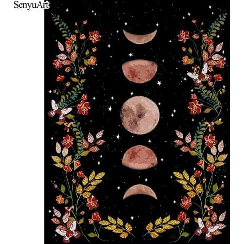 SenyuArt 5D Diamond Painting Full Round Square Embroidery Picture Mosaic Accessories Scenic Moon Flowers Cross Stitch Kits Decor