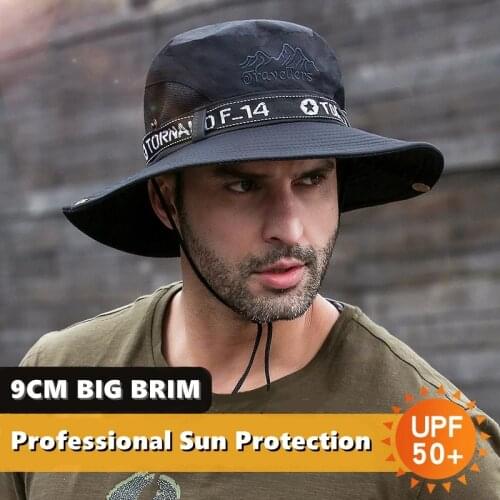 Summer Big Brim Fishing Hat Outdoor Mountaineering Hat Anti-UV Cap Waterproof Sports Sun Protection Fisherman Peche Hats Caps