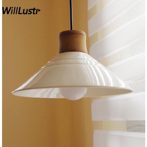 White ceramic pendant lamp handmade Modern fine bone china suspension hanging light restaurant hotel home room dinning room