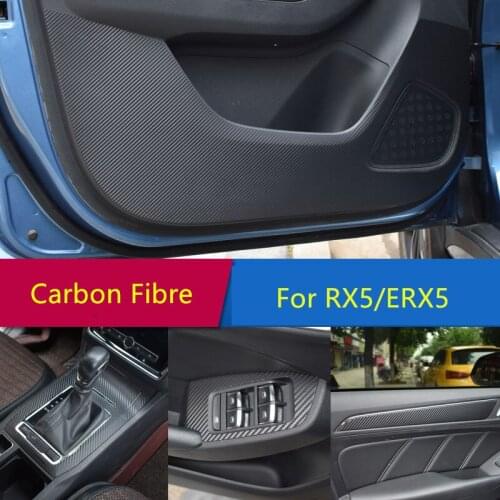 Carbon Fibre Interior Door Panel Anti-Kick Handle Gear Protective Sticker For Roewe RX5 CAB310
