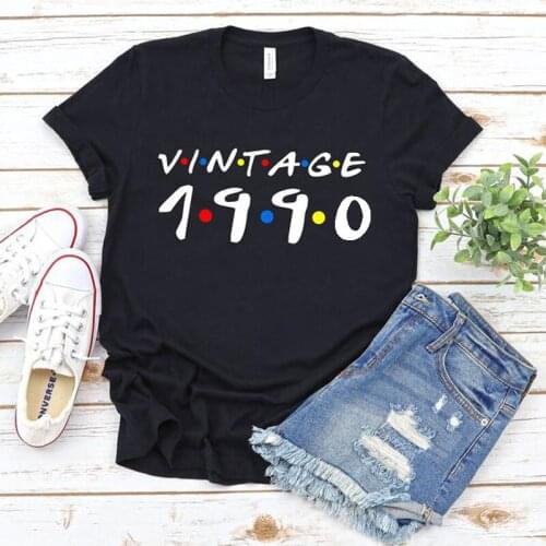 31st Birthday Tshirt Women Vintage 1990 Woman Tshirt Short Sleeve Ladies Shirt Pure Cotton White Tops Fashion Girl Clothings