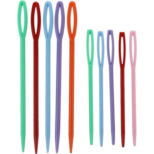 20/10pcs 2 Size Small Large Childrens Plastic Needles for Sewing Assemble knitted hand sewing needles with a large eye