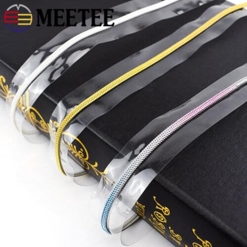 4/8Meters 3# 5# PVC Nylon Zipper for Sewing Sports Raincoat Pencilbag Zips Cosmetic Bag Zippers DIY Garment Sew Accessories