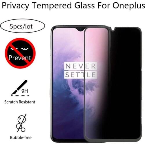 5Pcs Full Anti Glare Film Protective Glass For Oneplus 7 6T 5T Privacy Tempered Glass Screen Protector For Oneplus 5 6