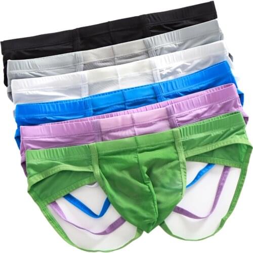 6PCS Mens Low Rise Underwear Thongs G-string Double Lingerie See Through Mesh Penis Pouch Underpants Hombre Panties Transparent