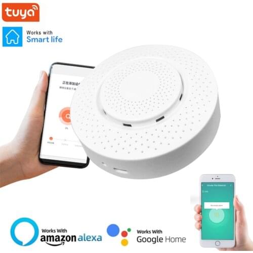 Tuya Wifi Gas Leak Sensor Gas Smoke Alarm Co Carbon Monoxide Detector Voice Warn Sensor Home Security Protection High Sensitive