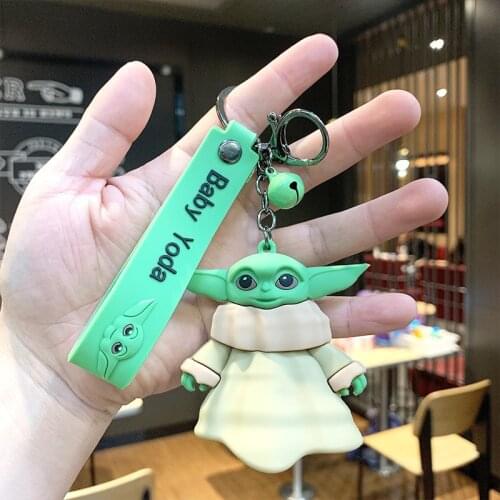 Baby Yoda Keychain Pendant Anime Figure Mandalorian Model Kawaii Figuras Anime Bag Keychain Keyring Accessories Toys Gift