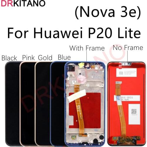 For Huawei P20 Lite LCD Display Touch Screen Digitizer Nova 3e LCD ANE LX1 LX3 L23 Screen For Huawei P20 Lite Display With Frame