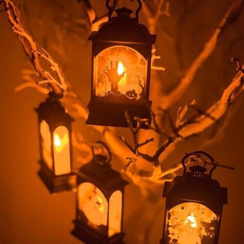 Halloween Pumpkin Witch Ghost LED Light Hanging Lamp Lantern Home Party Decor