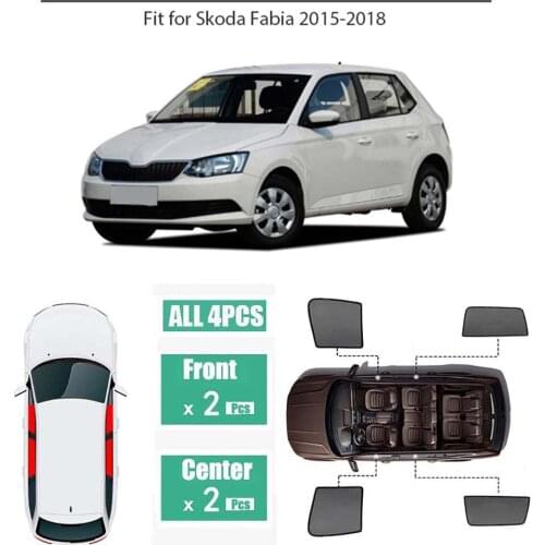 Side Windows Magnetic Sun Shade UV Protection Ray Blocking Mesh Visor Fit For Skoda Fabia 2015-2018