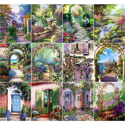 AZQSD DIY Painting By Numbers Summer Landscape Drawing On Canvas Unique Gift 40x50cm Pictures By Numbers Door Home Decoration