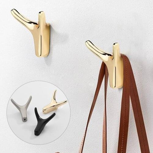 1PC Horn Shape Wall Hooks Bathroom Towel Rack Zinc Alloy Luxury Coat Hanger Key Storage Hanging Hooks Decorative Coat Hooks