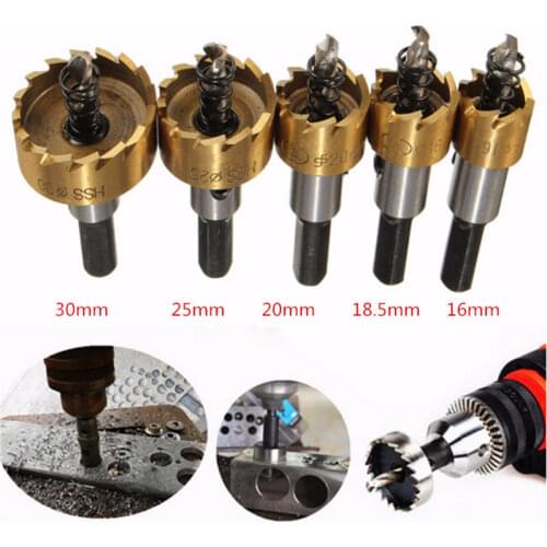 Upgrade HSS 6542 Titanium Coated Hole Saw Tooth Cutter Core Drill Bit 16/18.5/20/25/30mm For Metal And Steel Plate Cutting