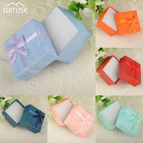 Colorful 1PC 4x4x3cm/8.5x2.5cm Jewery Organizer Storage Cute Box Rings packaging Earrings Wedding gifts for guests Gift package