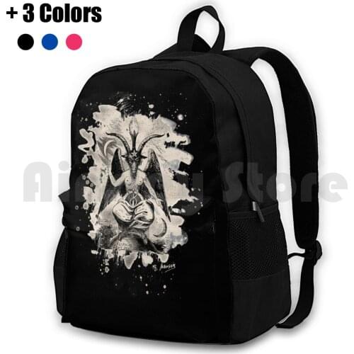 Baphomet-Bleached ( Creme White ) Outdoor Hiking Backpack Waterproof Camping Travel Baphomet Pansexual Teufel Devil Lucifer