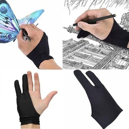 Two Finger Tablet Stylus Pen Gloves Drawing Anti-Touch Sweat-Proof Anti-Fouling Unisex Painting Pen Drawing Tablet