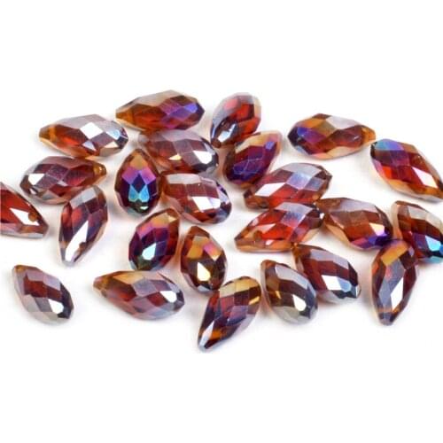 Briolette Pendant Waterdrop Austrian crystal beads 6*12mm/5*7mm Plating Teardrop glass bead for jewelry making bracelet DIY