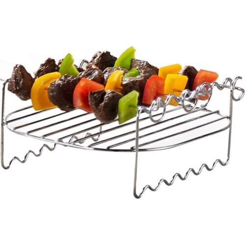 Air fryer Rack Fits all 3.7QT 5.8QT Multi-purpose Double Layer Rack with Skewers Compatible with Phillips Gowise
