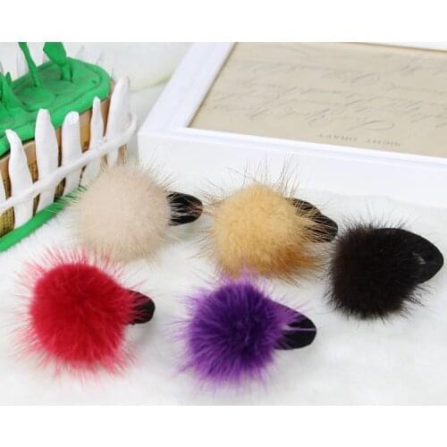 Donut hair Pom Pom Ball scrunchy hair band girl women elastic hair bobbles fur 3.5cm pompon Hair ties Accessories 100pcs GR123