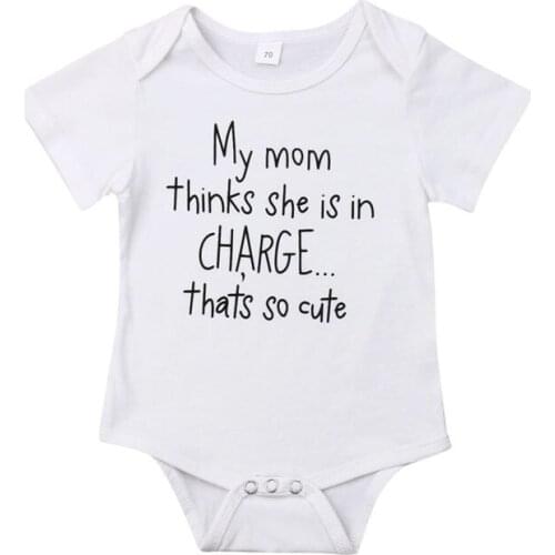 Focusnorm Casual Baby Boy Boy 0-18M Strampler Short Sleeve Print Letter Soft Overall Outfits Sommer