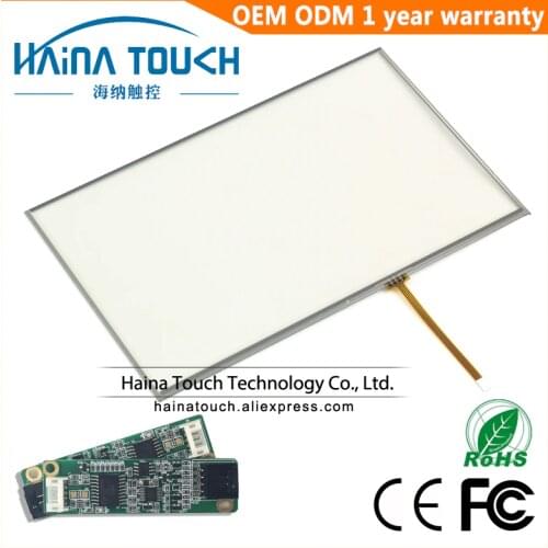 Win10 Compatible 10.2 inch USB industrial touch screen, 4 wire resistive USB touch panel overlay kit with USB Controller