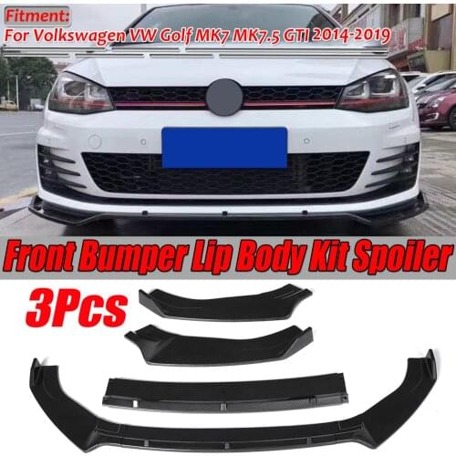 Carbon Fiber Look/Black Car Front Bumper Splitter Lip Diffuser Spoiler For Volkswagen For VW Golf MK7 MK7.5 GTI R GTD 2014-2019