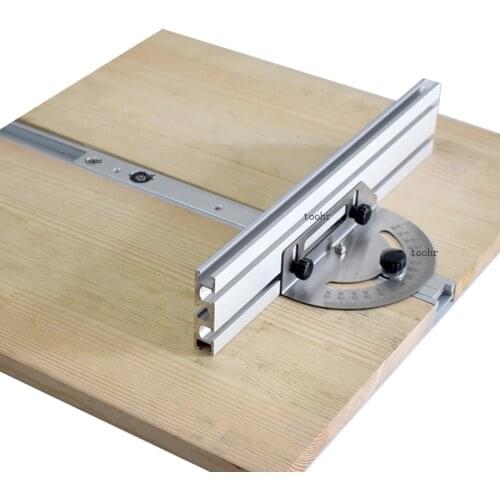 415-1000MM Angle Miter Gauge With Track Stop Limit Profile Fence For Table Saw Router Sawing Assembly Ruler Woodworking Tools