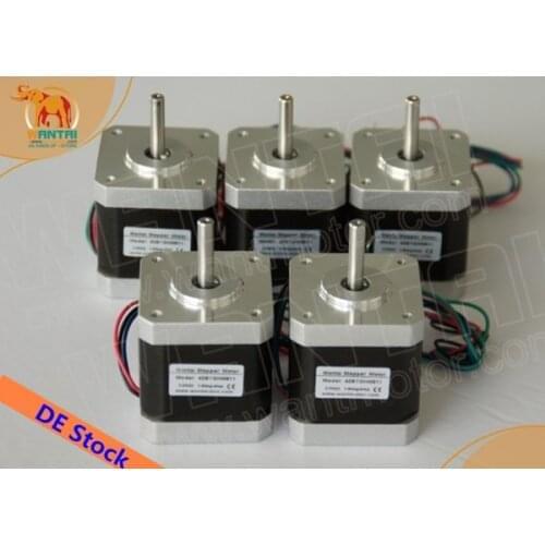 [EU FREE]! Wantai 5PCS Nema17 Stepper Motor 42BYGHM810 0.9degree 4200g.cm 48mm 2.4A CE ROHS ISO 3D Printer Reprap