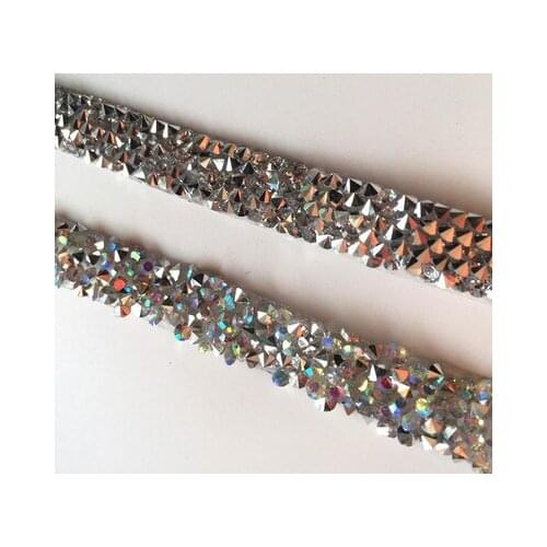 1pc 80cm Length 1cm Width DIY Hand-stitched Rhinestone Clothing Accessories Latin Dance Wear Diamond Accessories