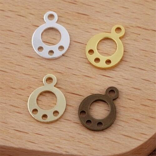 SIXTY TOWFISH 100 Pieces DIY Jewelry Accessories 7mm Handmade Materials Charms Brass Flower Filigree Flower Slice