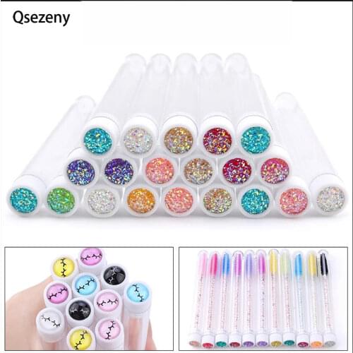 20pcs Reusable Makeup brushes tube eyelash brush eyebrow brush with New eyelash resin drill replaceable brushes dust-proof