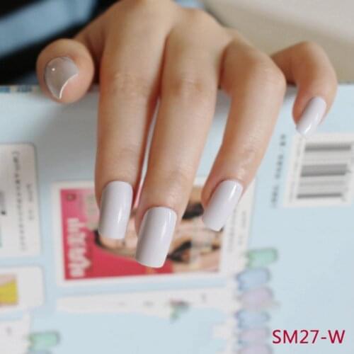 24pcs Hot new design beautiful delicate oval candy cute fake nails nail color White M W