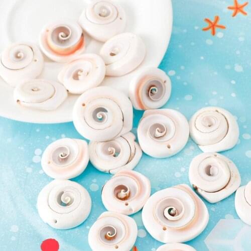 5pc/lot 15-30mm Mixed Spiral Shell Beads Pendants Beach Craft Natural Sea shell Craft Decoration DIY Handmade Accessories