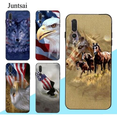 American Eagle Flag USA Case For Huawei P20 P30 P40 Lite Pro Mate 10 20 30 Lite P Smart 2019 Z